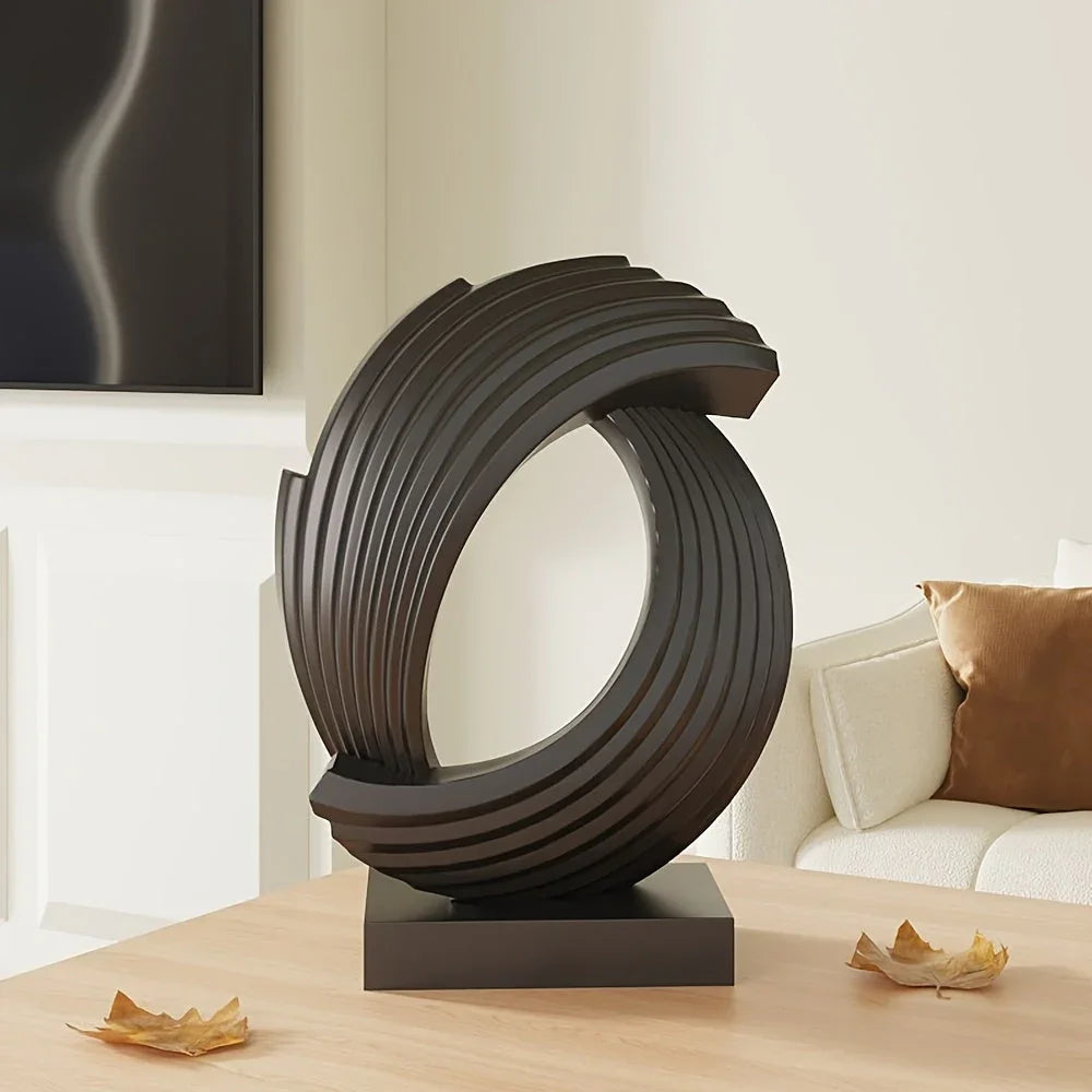 Modern Black Statue Living Room Decor, Abstract Art Table Decor Accents, Resin Sculptures Home Decorations for Table Bookshelf TV Stand Living Room Dining Room Office - House Of Avana