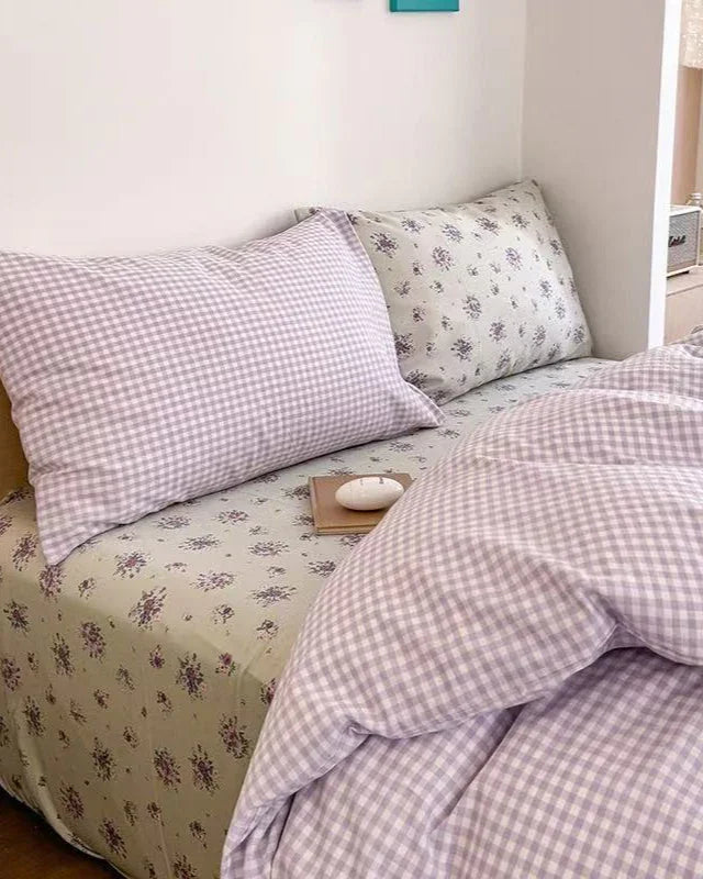 Chloe Pastel Candy Cotton Bedding Set / Purple Ever Lasting