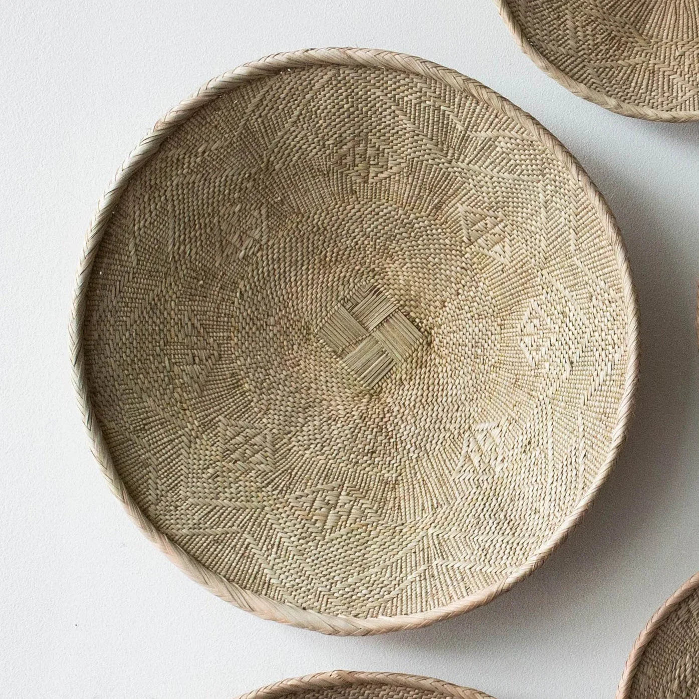 African Wall Basket Decor | Statement Binga Blonde Woven Wall Basket Kanju Interiors