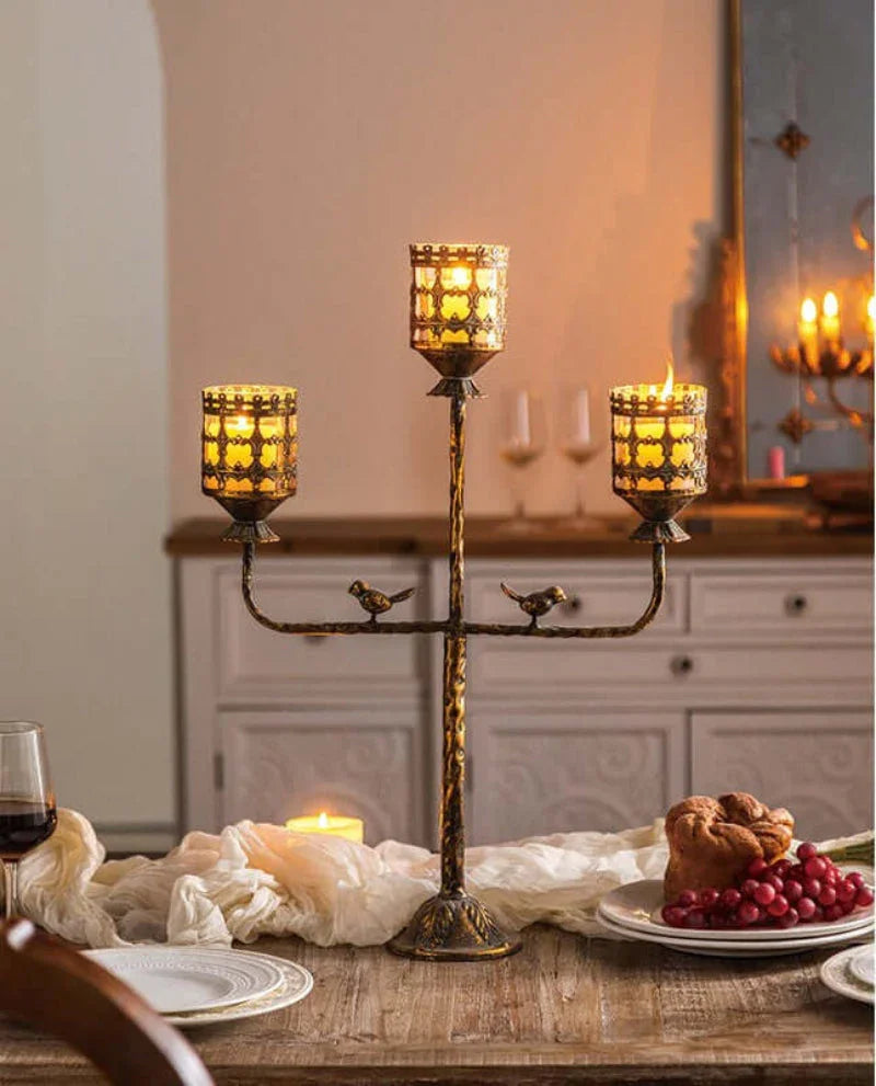 Antique Amber Glass Votive Candle Holder Centerpiece Vintage Shopper