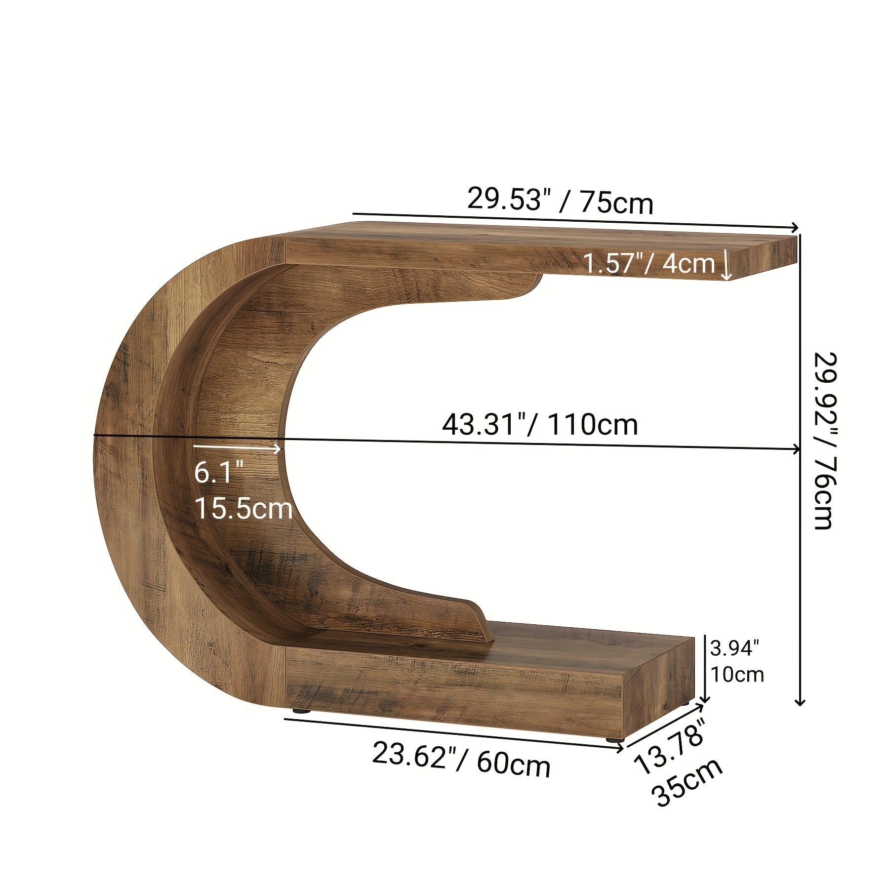 C Shaped Modern Decorative Table Foyer Table, Suitable for Displaying Collectibles, Vases Or Decorations House Of Avana
