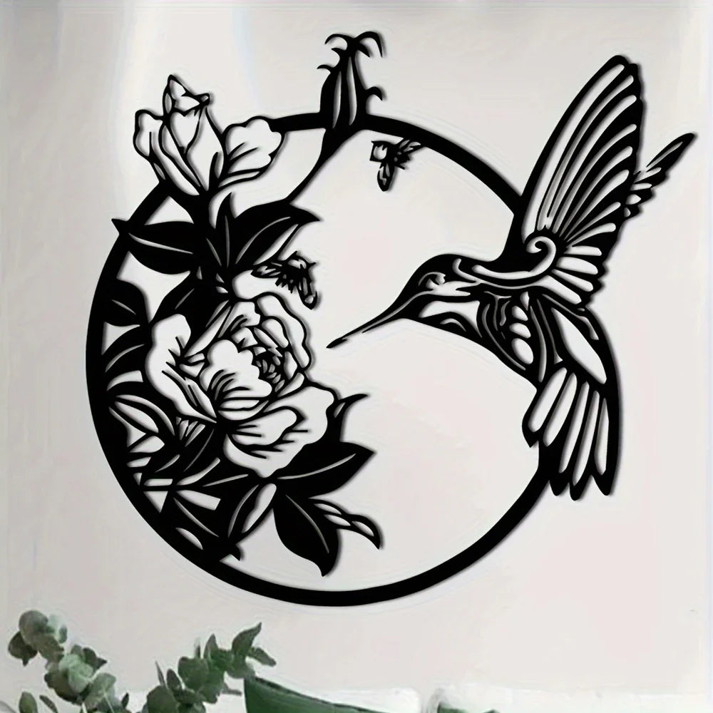 Circular Hummingbird Wall Art Decor - House Of Avana