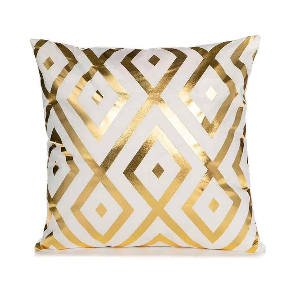 Retro Style Gold Stamped Cushion Cover - House Of Avana