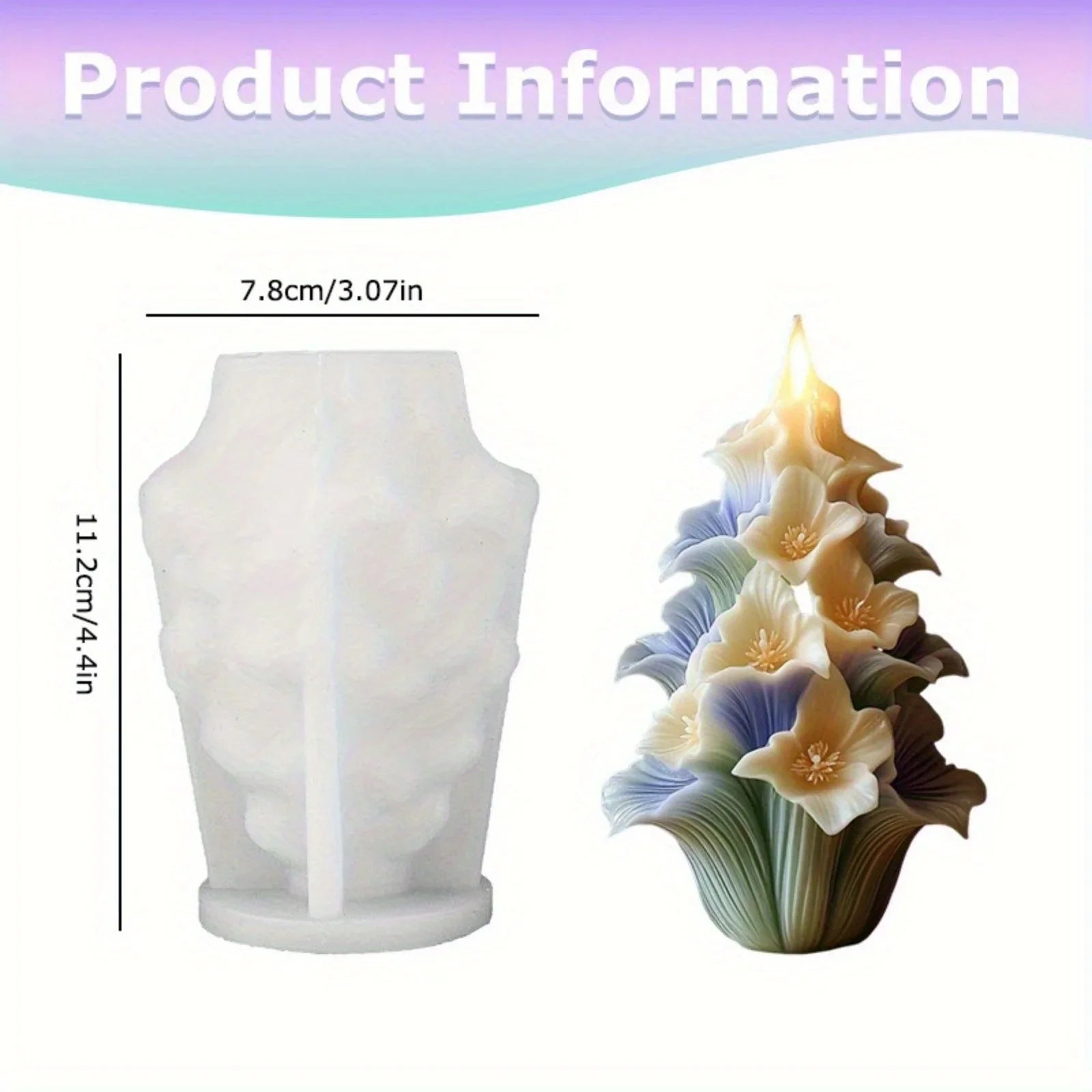 3D Floral Bouquet Mold with Layered Petals - Candle, Resin, Plaster, Soap Crafting - Reusable Silicone Casting Mold for Wedding, Home Decor, Birthday Party Centerpieces - Easy Release & Long-Lasting Floral Arrangement Mold, C House Of Avana