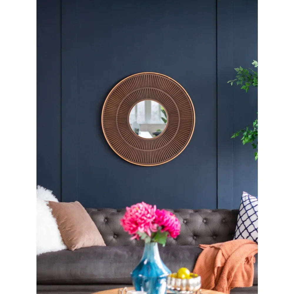 Round Wooden Mirror Frame - House Of Avana
