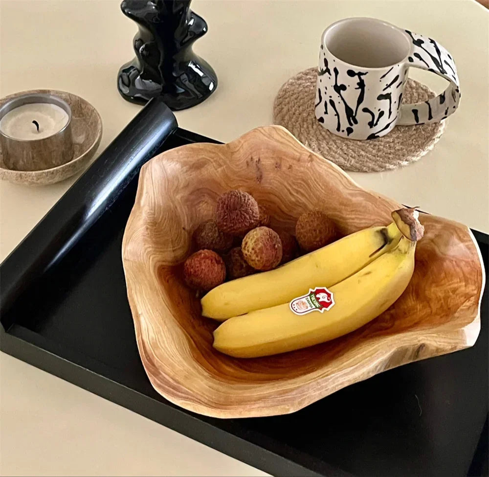 Stylish Irregular Wooden Serving Bowl - House Of Avana