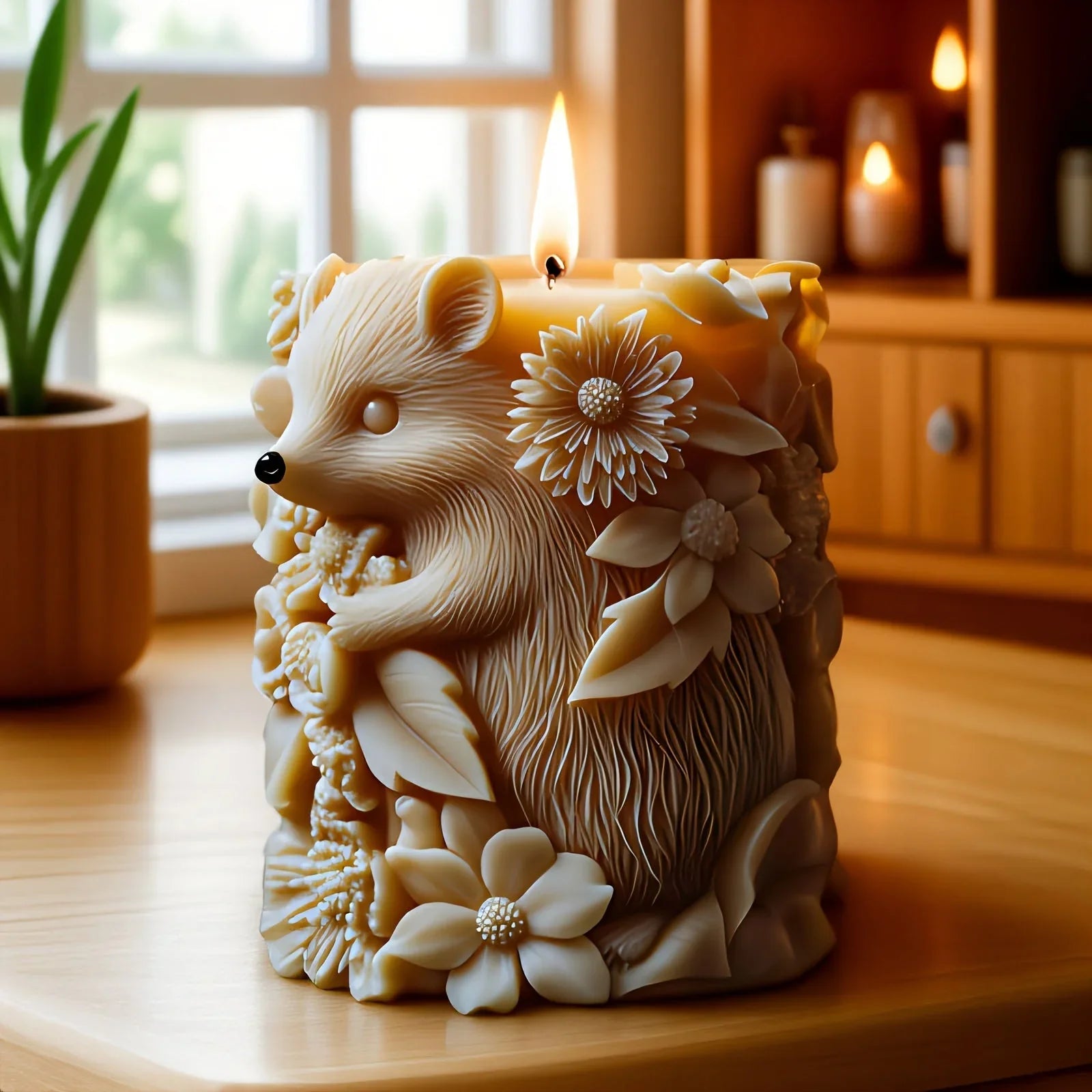 Flourishing Hedgehog Candle Mold - with Hedgehog & Floral Designs, for Pillar Candles, Resin, Plaster, Soap, - Reusable Silicone Crafting Mold for DIY Home Decor, Wedding, Birthday, Valentine'S Gifts - Easy Release & Long-Las House Of Avana