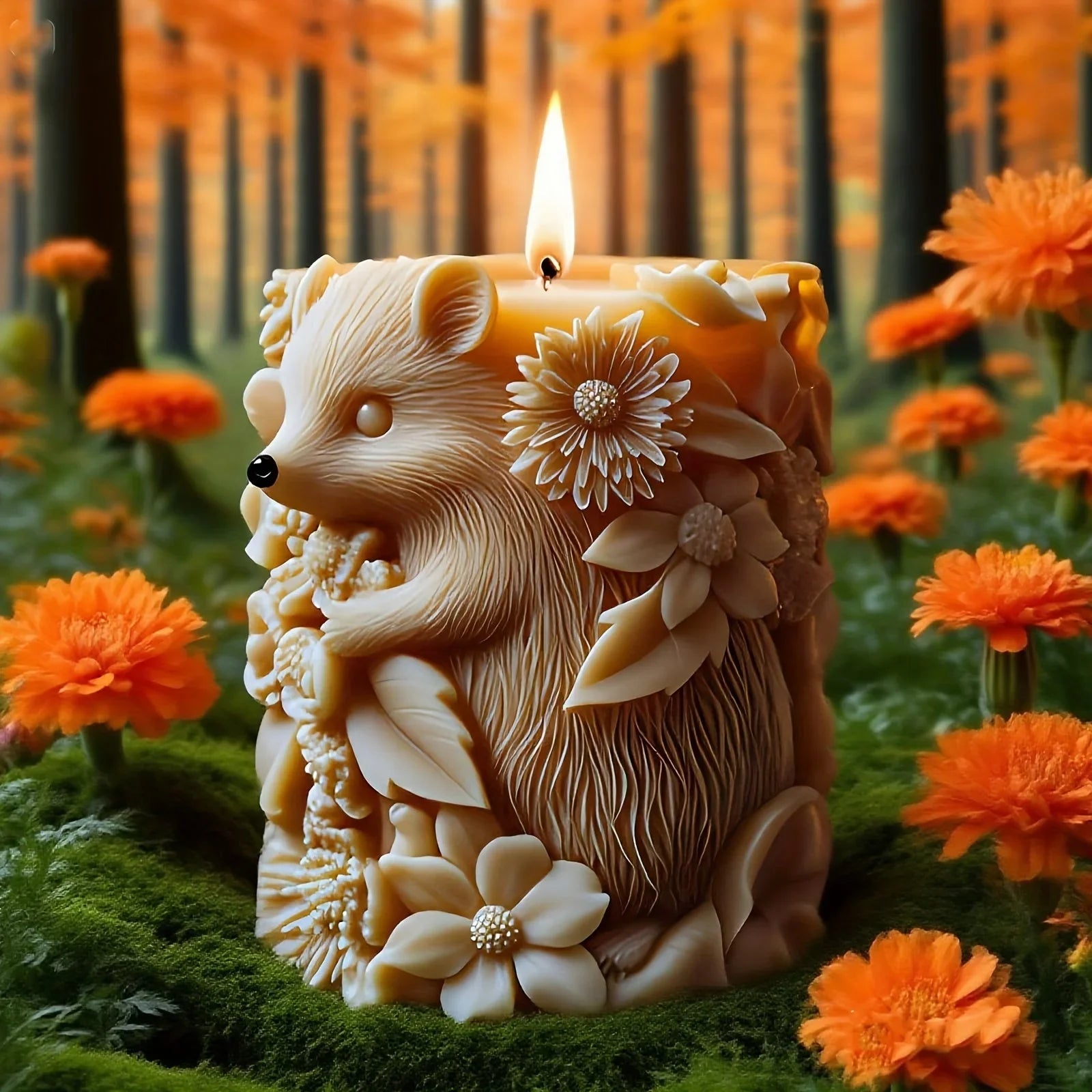 Flourishing Hedgehog Candle Mold - with Hedgehog & Floral Designs, for Pillar Candles, Resin, Plaster, Soap, - Reusable Silicone Crafting Mold for DIY Home Decor, Wedding, Birthday, Valentine'S Gifts - Easy Release & Long-Las House Of Avana