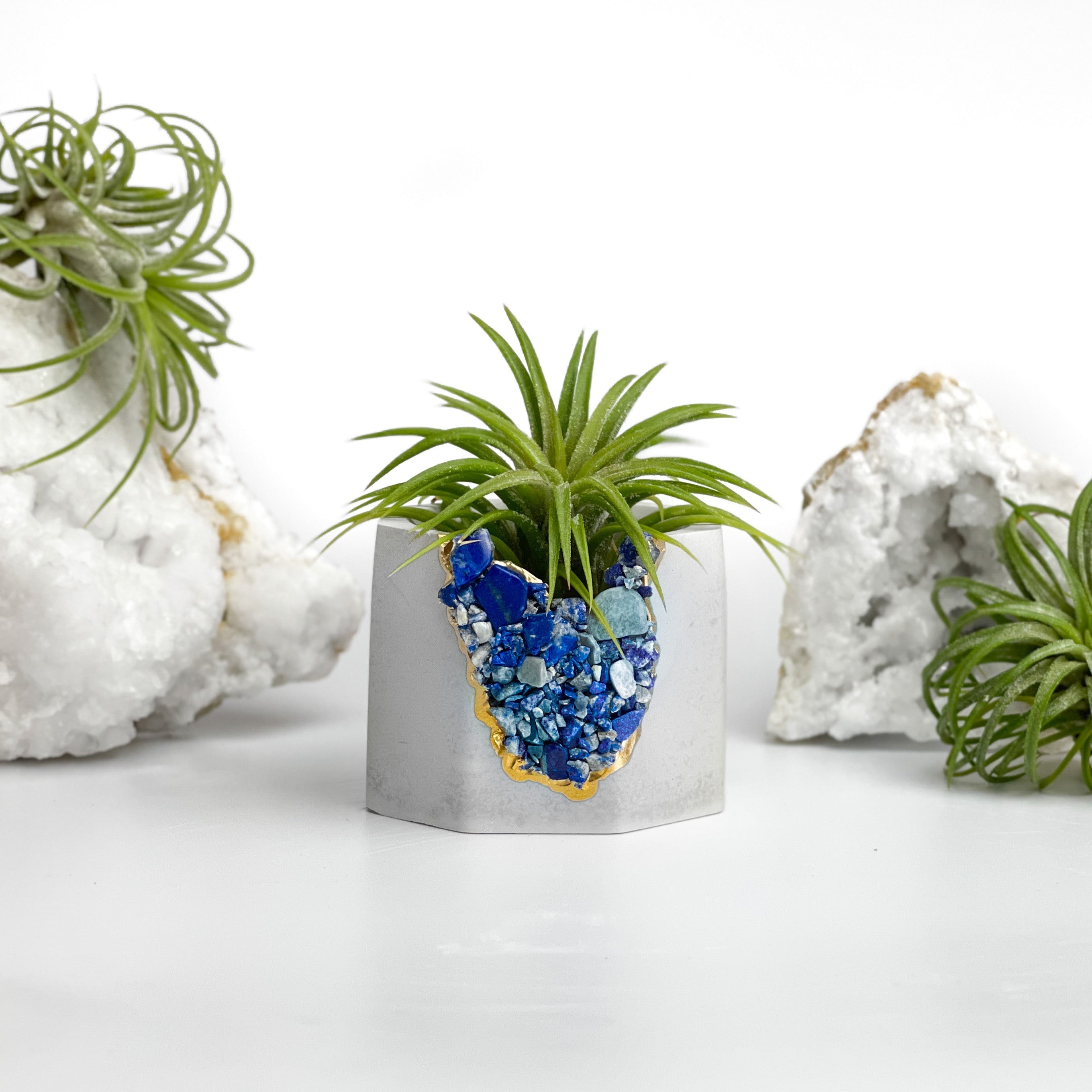 LAPIS LAZULI GEODE PLANTER AURA 8 HOME