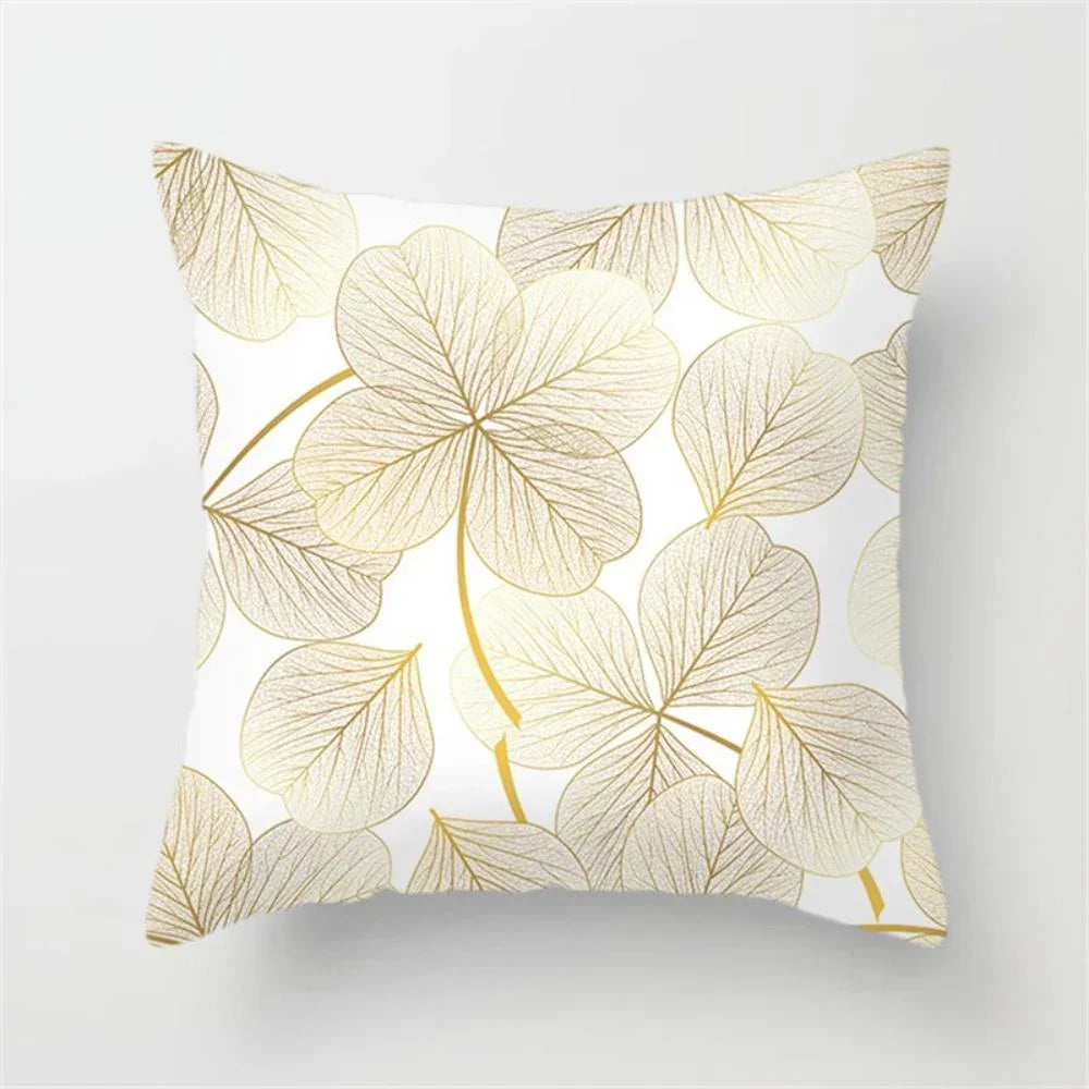 Gold Leaf Cushion Cover for Home Decor - House Of Avana