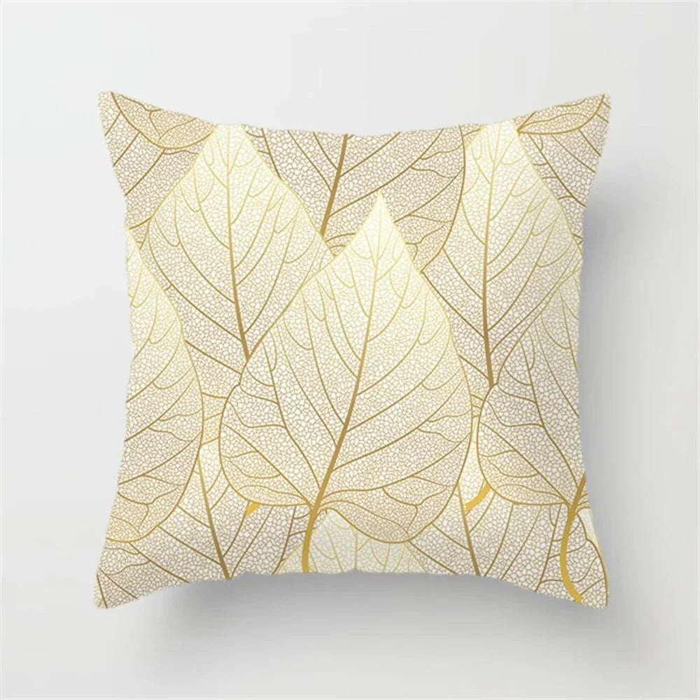 Gold Leaf Cushion Cover for Home Decor - House Of Avana