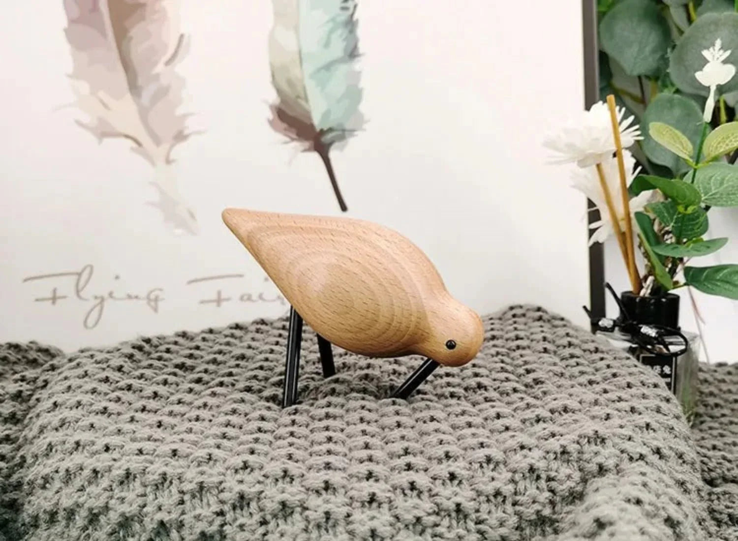 Water Bird Wood Decoration Figurine - House Of Avana