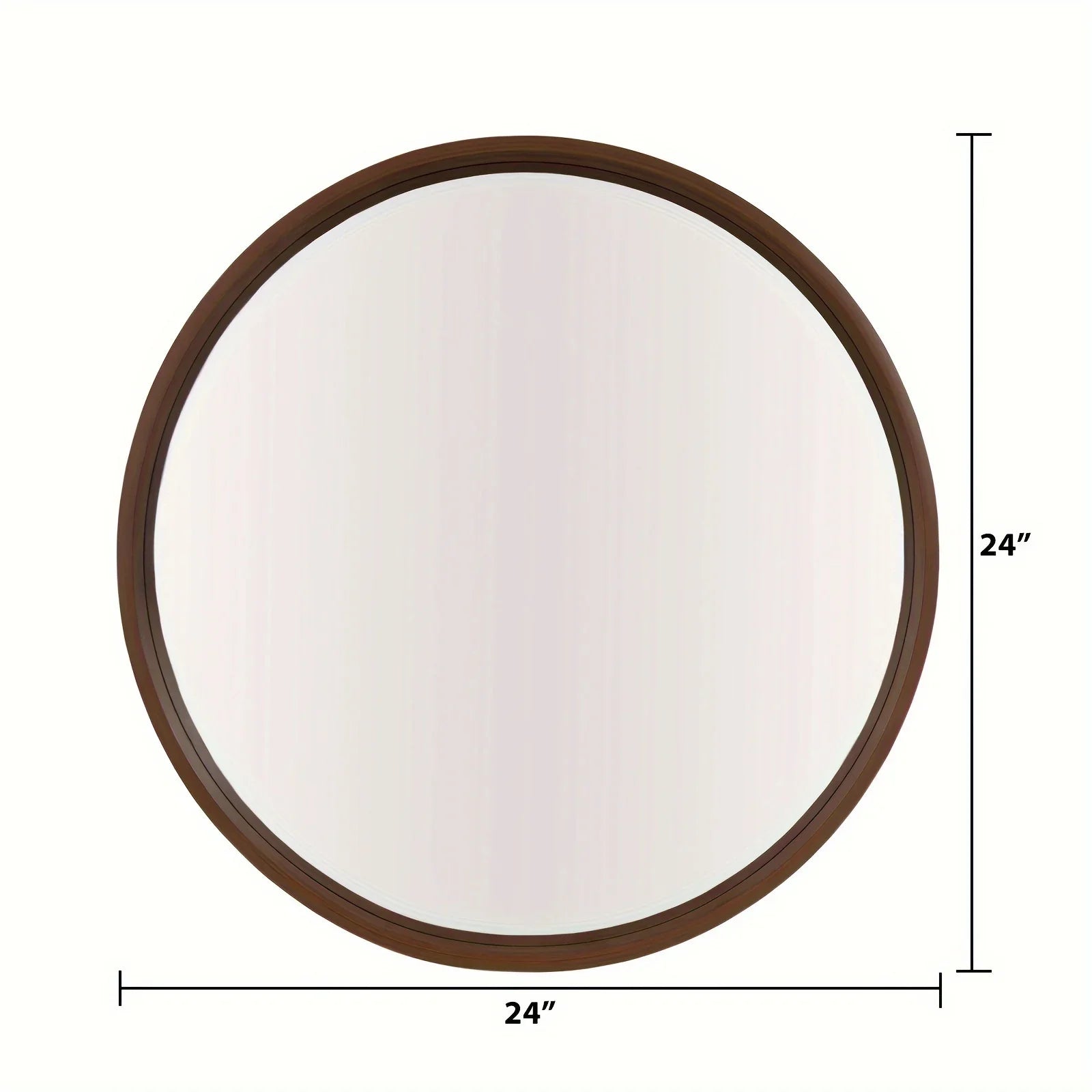 Round Vanity Mirror with Wood Frame - House Of Avana