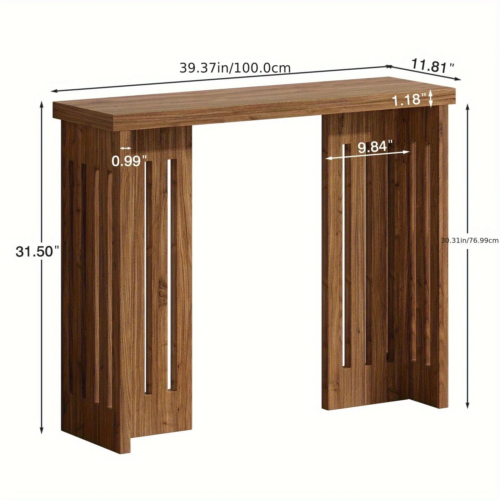 Modern Farmhouse Slim Console Table, 39 Inch Narrow Sofa Table, Living Room Table with Sturdy MDF Frame - Versatile Entryway Storage for Halls, Small Spaces and Behind Sectional Sofas House Of Avana
