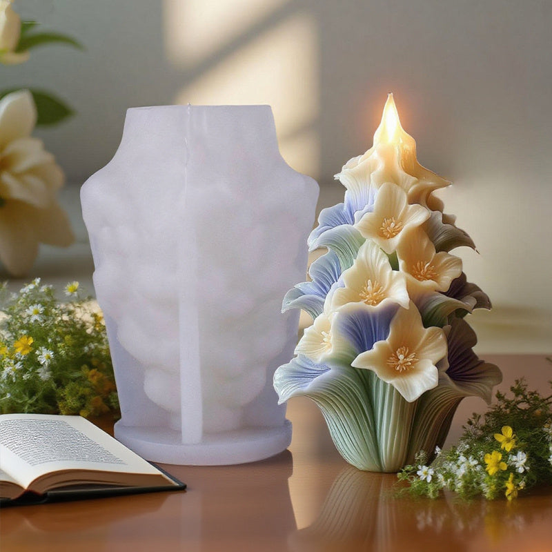 3D Floral Bouquet Mold with Layered Petals - Candle, Resin, Plaster, Soap Crafting - Reusable Silicone Casting Mold for Wedding, Home Decor, Birthday Party Centerpieces - Easy Release & Long-Lasting Floral Arrangement Mold, C House Of Avana
