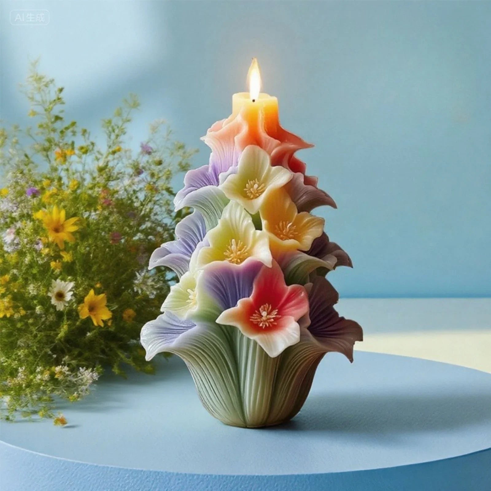 3D Floral Bouquet Mold with Layered Petals - Candle, Resin, Plaster, Soap Crafting - Reusable Silicone Casting Mold for Wedding, Home Decor, Birthday Party Centerpieces - Easy Release & Long-Lasting Floral Arrangement Mold, C House Of Avana