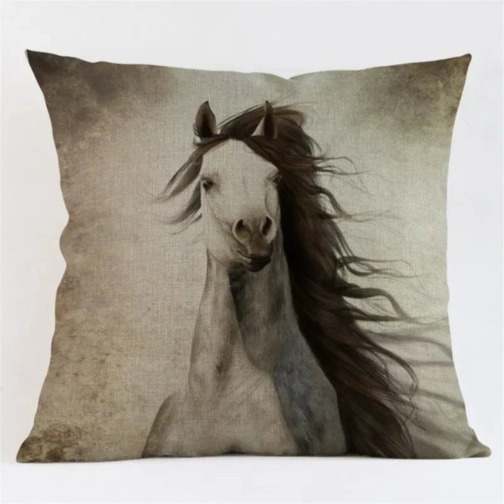 Decorative Horse Pattern Cushion Cover Pillowcase - House Of Avana