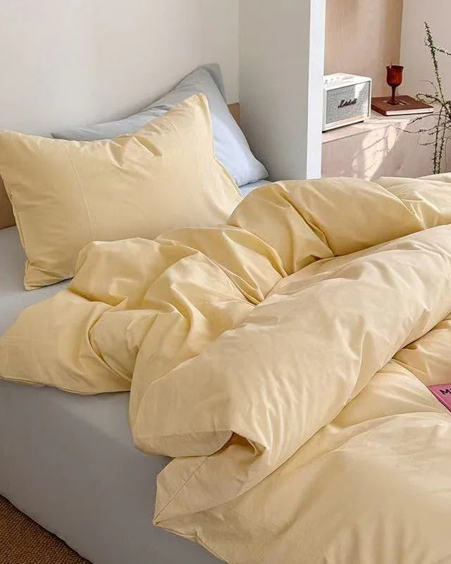 Chloe Pastel Candy Cotton Bedding Set / Purple Plaid Ever Lasting