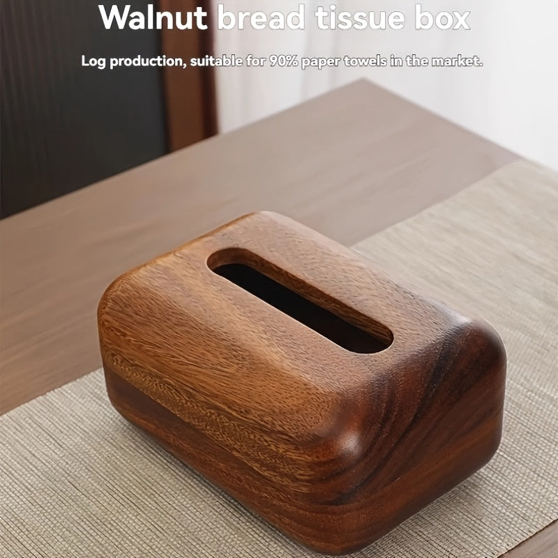 Handmade Bamboo Tissue Box Cover with Vintage Design - Solid Wood Storage Holder for Home Decor, Jewelry & Office Supplies, Decorative Storage Box, Natural Wood Finish House Of Avana