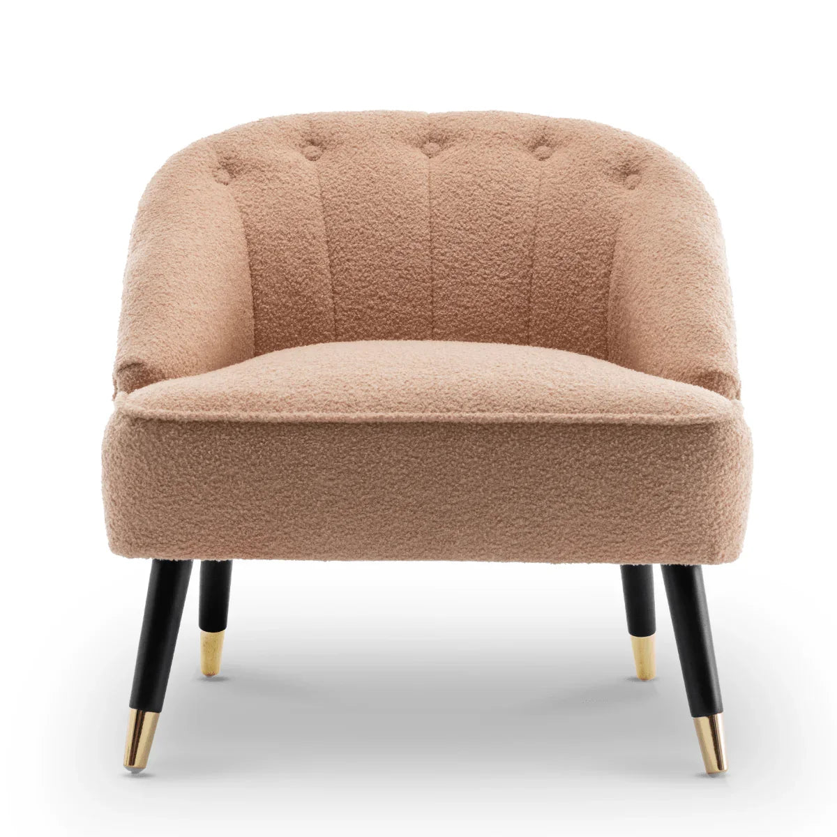 Teddy Boucle Fabric Light Brown Kensington Accent Chair House Of Avana