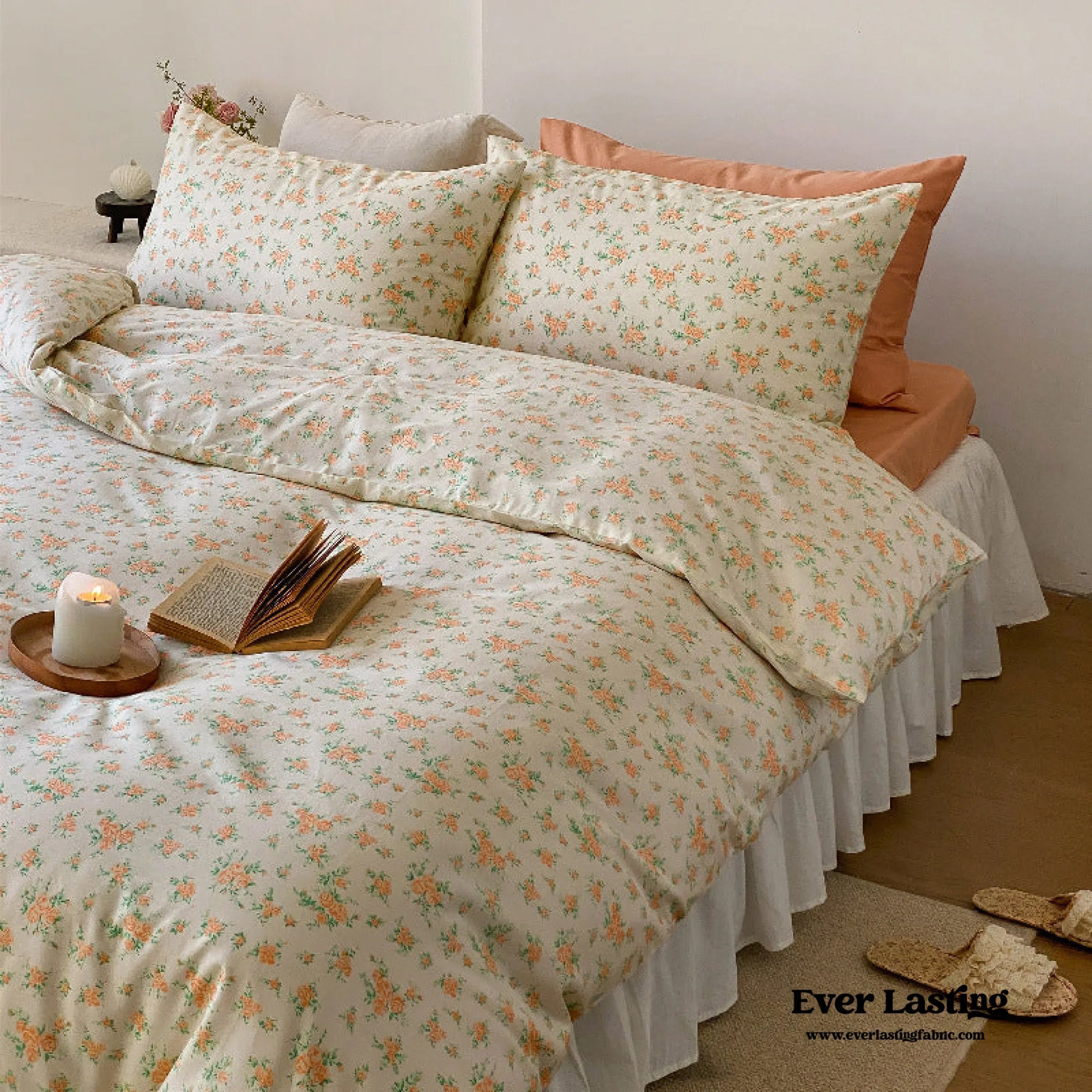 Blossom Floral Bedding Set / Orange Ever Lasting
