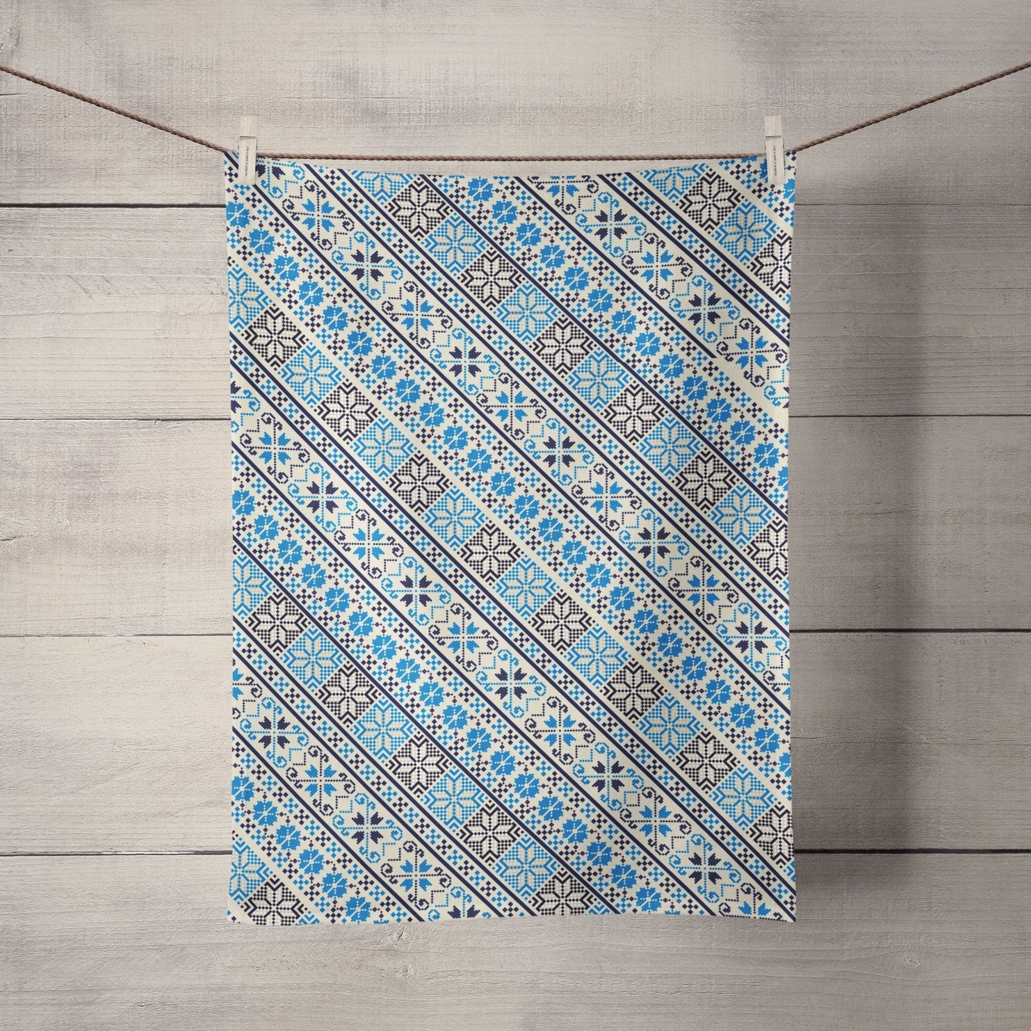 Blue Tatreez Tea Towel Tea + Linen