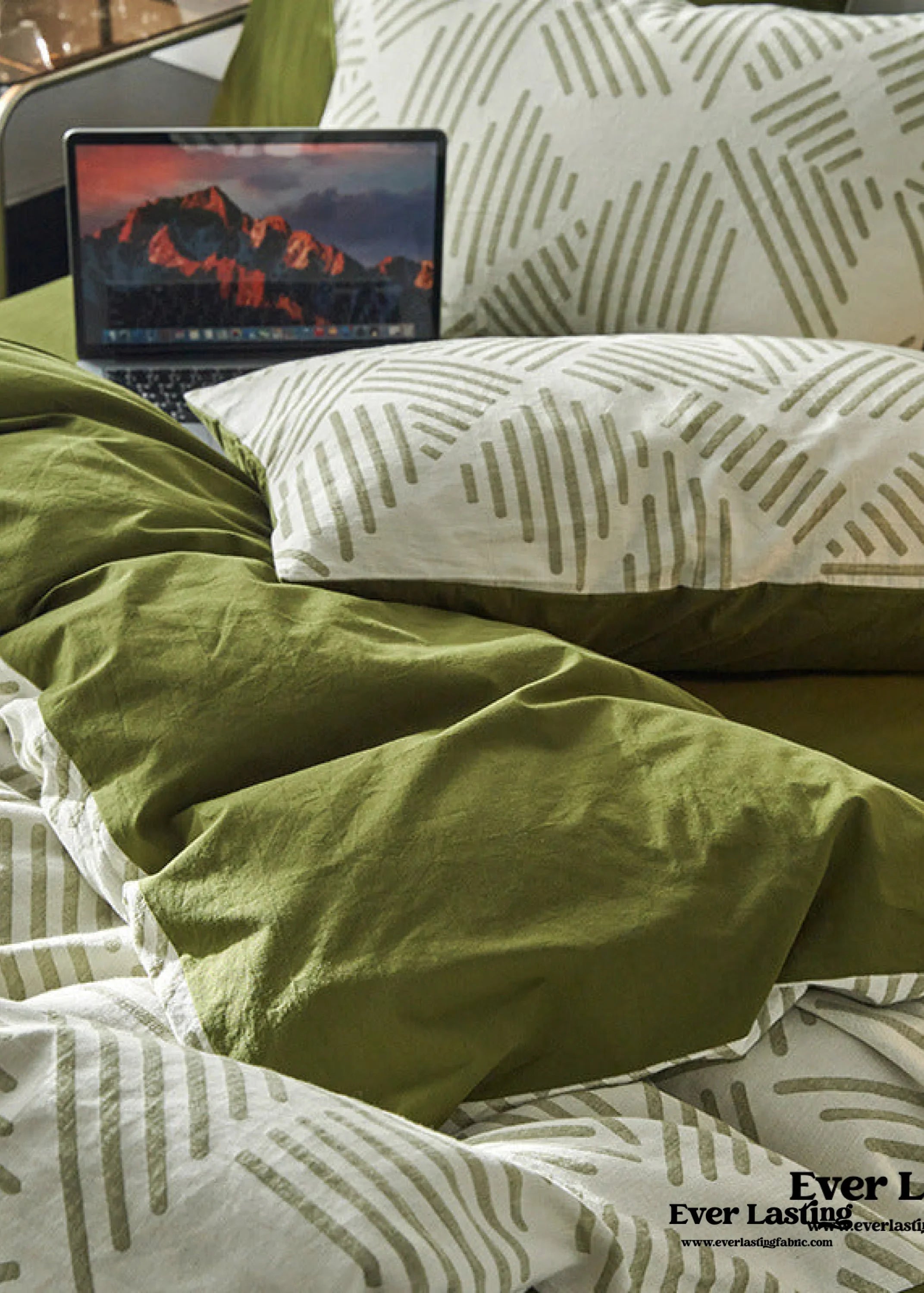 Boho Striped Bedding Set / Blue Ever Lasting