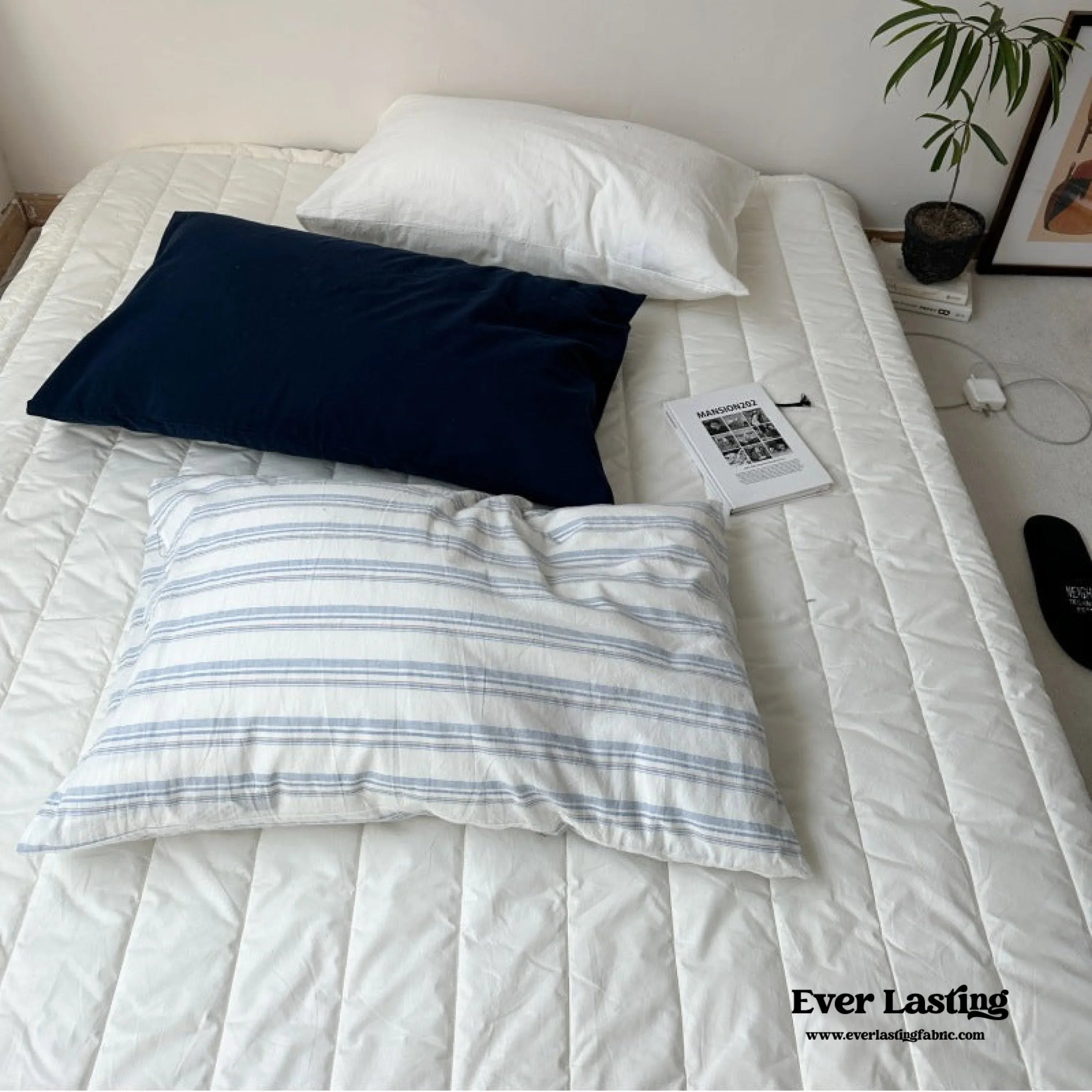 Breezy Stripe Washed Cotton Pillowcases Ever Lasting