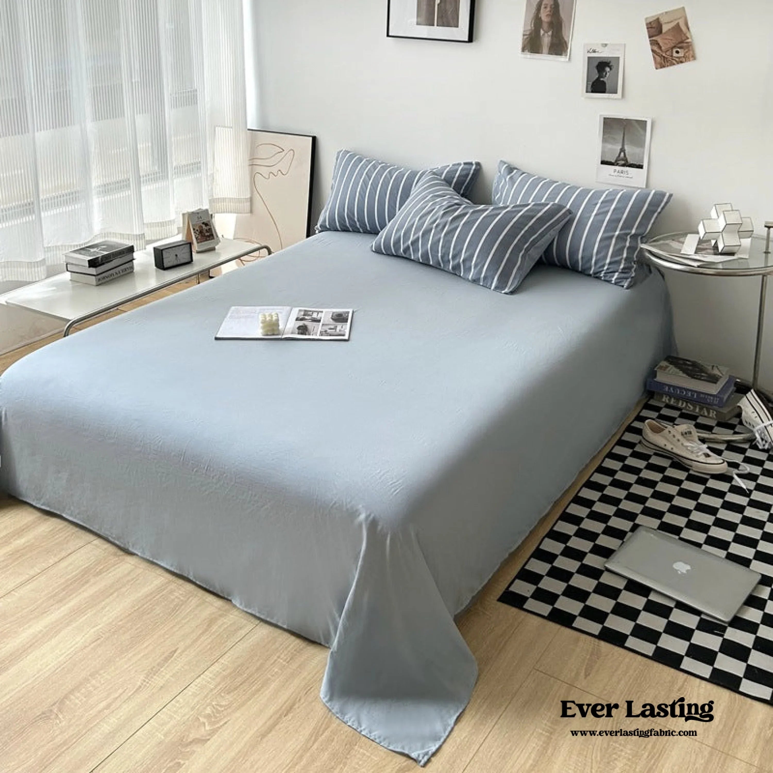 Clean Cut Bedroom Bedding Set / Gingham Brown Ever Lasting