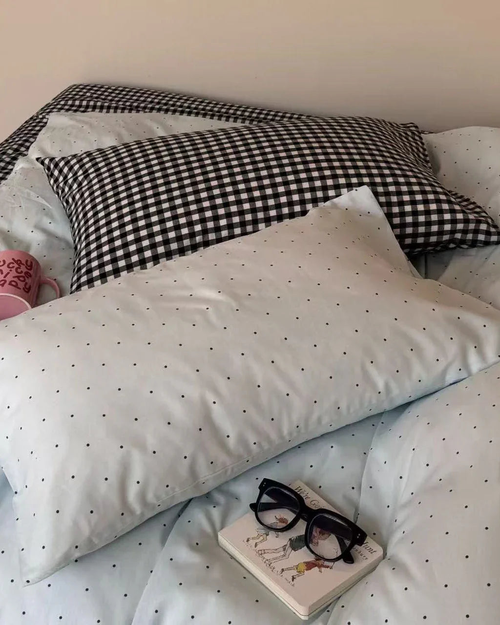 Chloe Pastel Candy Cotton Bedding Set / Purple Plaid Ever Lasting