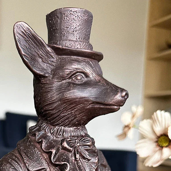 Standing Fox Bronze Bowl | Dapper Critters Collection Decor Steals