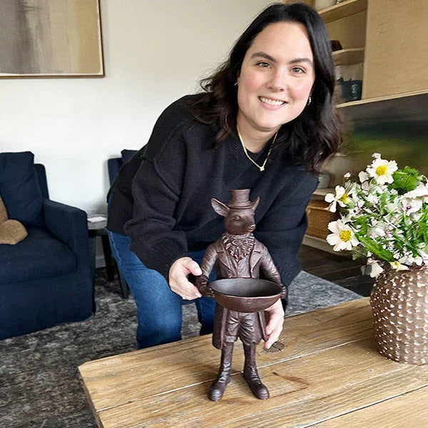 Standing Fox Bronze Bowl | Dapper Critters Collection Decor Steals