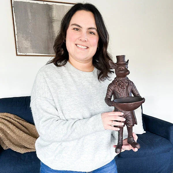 Standing Fox Bronze Bowl | Dapper Critters Collection Decor Steals