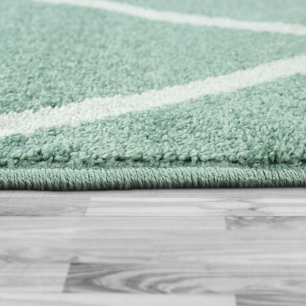 Modern Geometric Rug for Living-Room in Mint Green RugYourHome