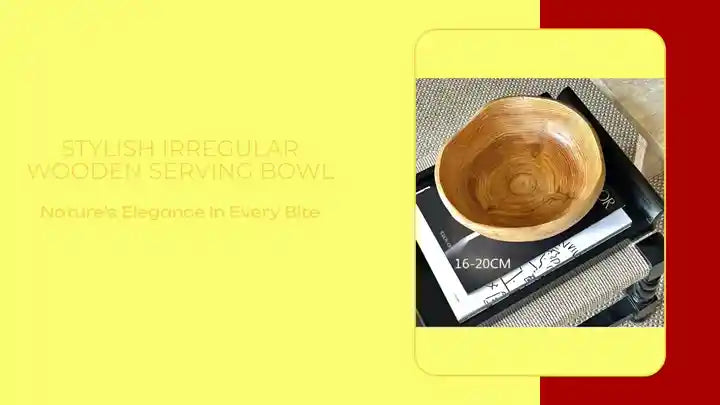 Stylish Irregular Wooden Serving Bowl by@Outfy