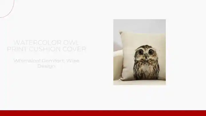 Watercolor Owl Print Cushion Cover by@Outfy