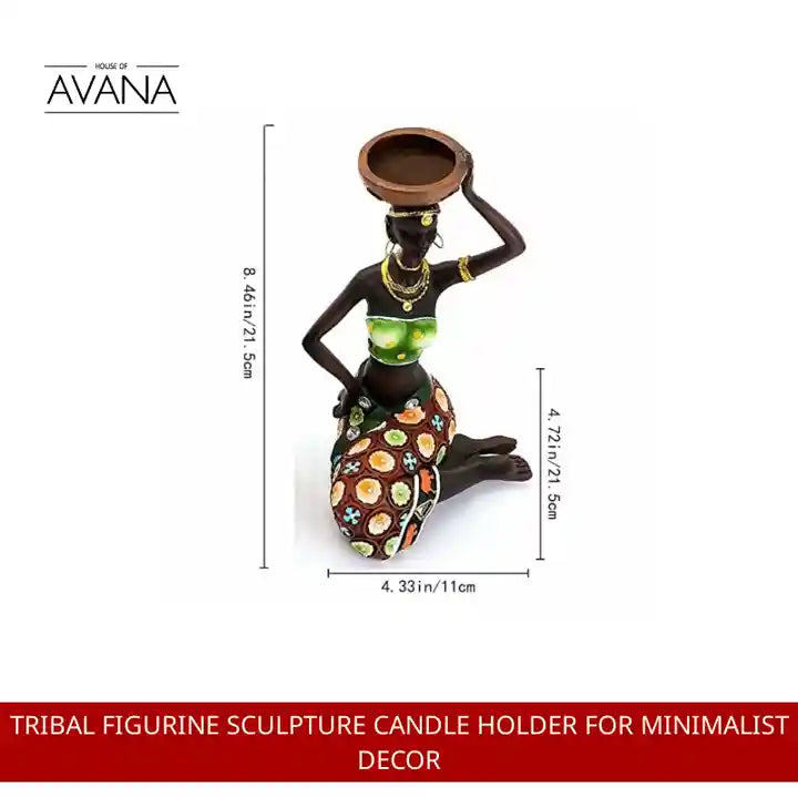 Tribal Figurine Sculpture Candle Holder for Minimalist Decor by@Outfy