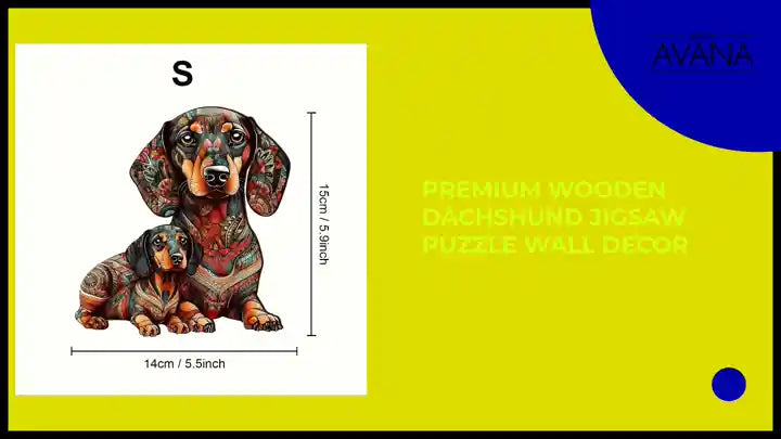 Premium Wooden Dachshund Jigsaw Puzzle Wall Decor by@Outfy