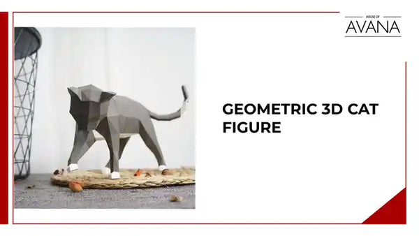 Geometric 3D Cat Figure – House Of Avana