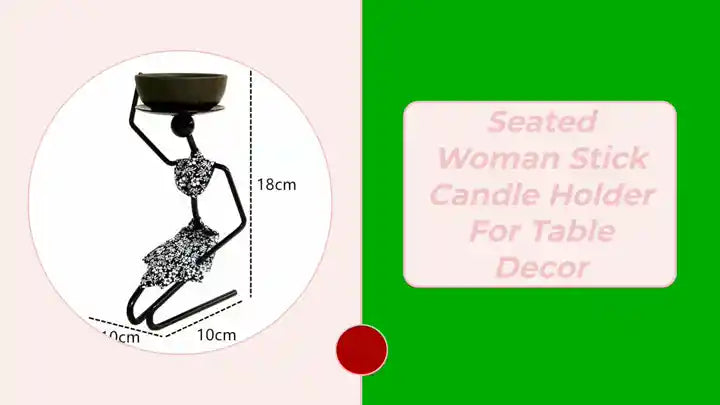 Seated Woman Stick Candle Holder For Table Decor by@Outfy