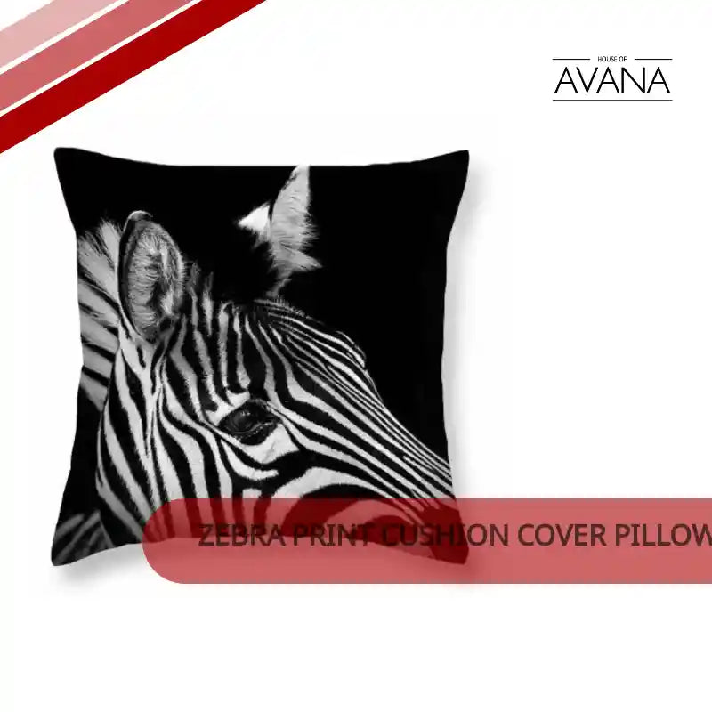 Zebra Print Cushion Cover Pillowcase by@Outfy