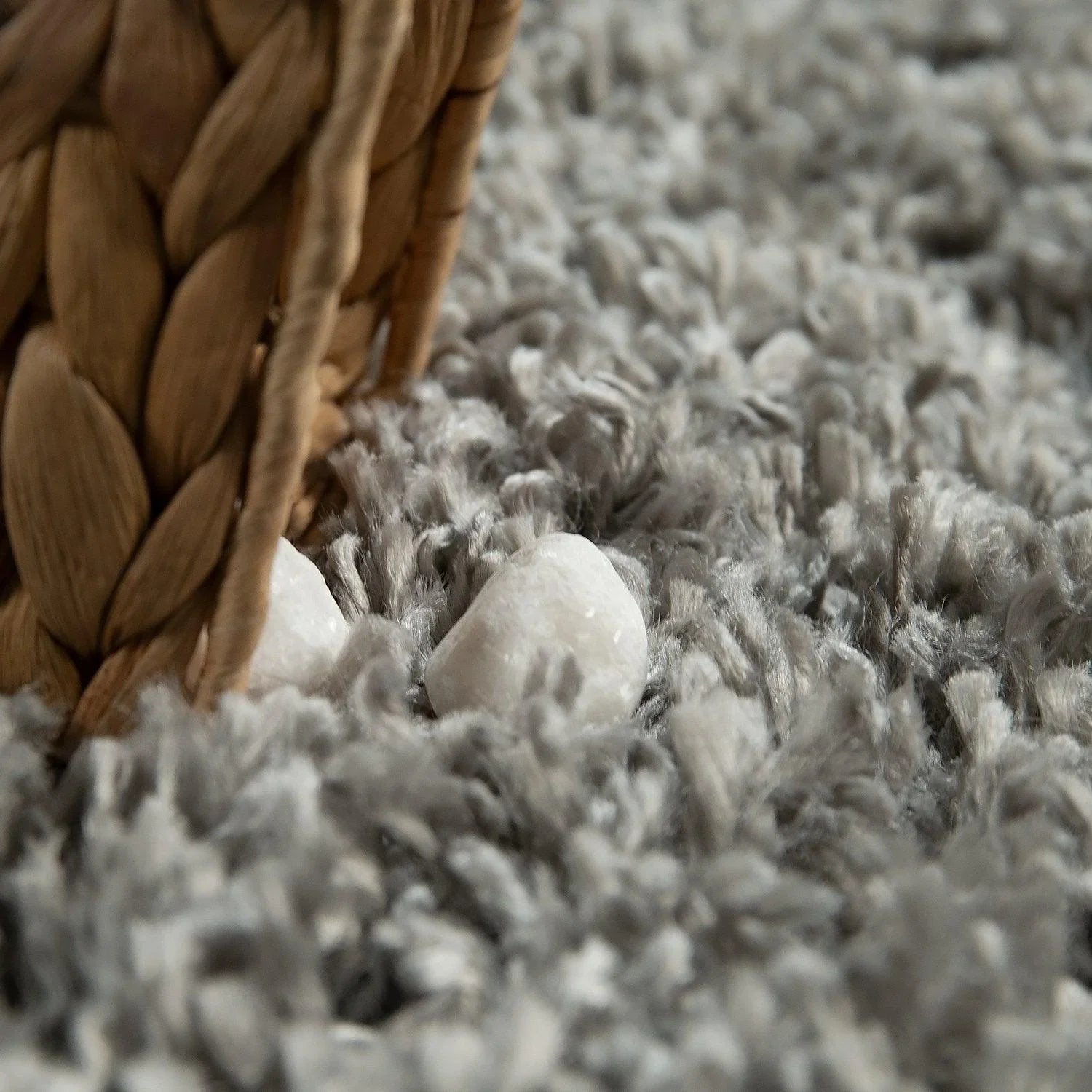 Simple High-Pile Rug Gray Living Room Robust RugYourHome