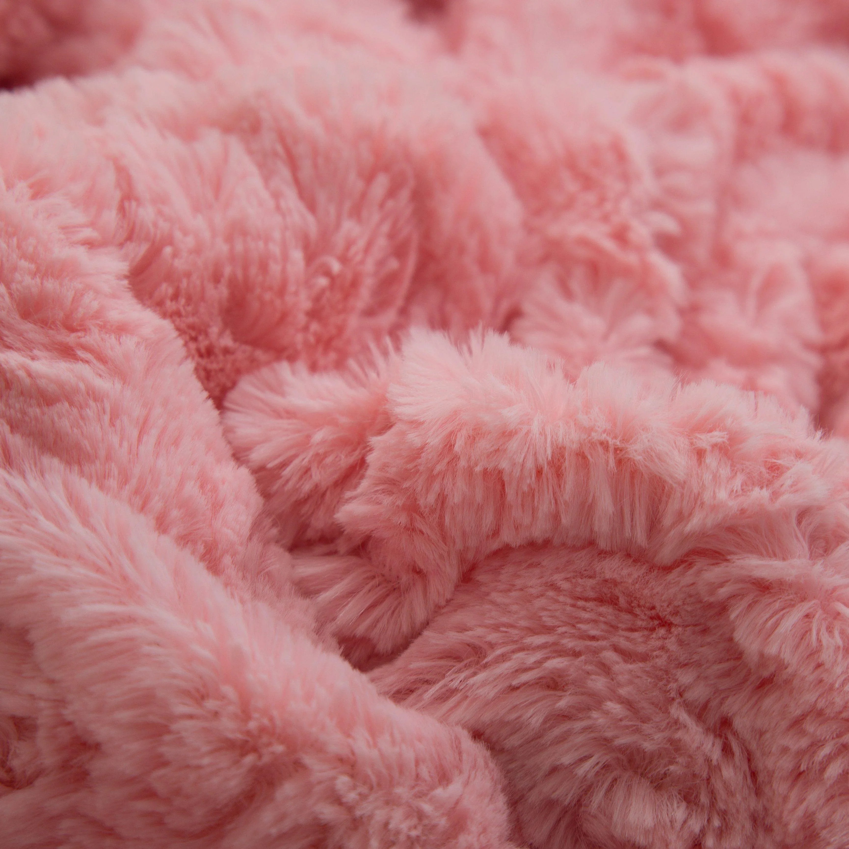 DaDa Bedding Luxury Blossom Pink Rose Buds Pink Sherpa Backside Faux Fur Throw Blanket (BL-171752) DaDalogy Bedding Collection