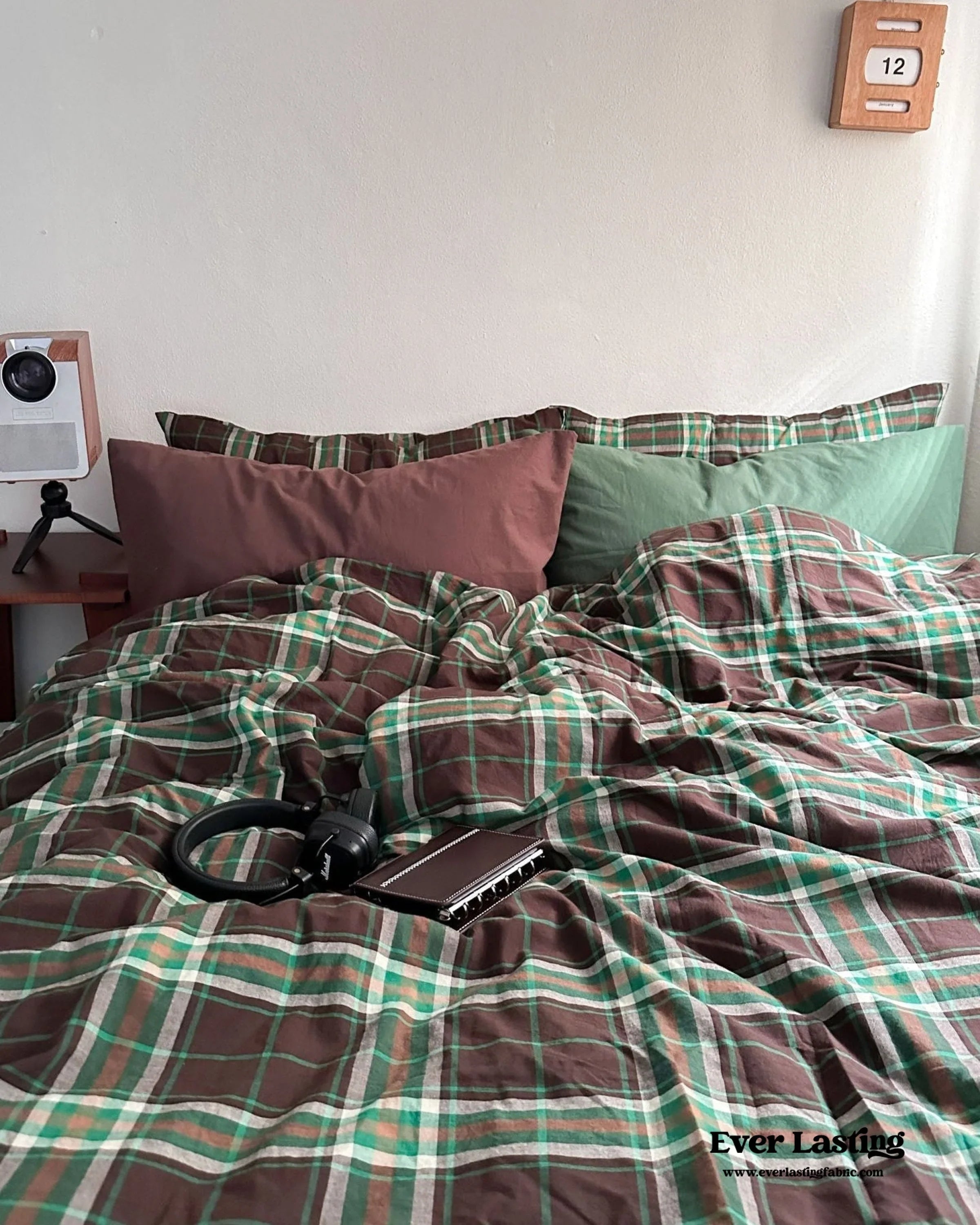 Vintage Plaid Bedding Set / Red & Green Ever Lasting