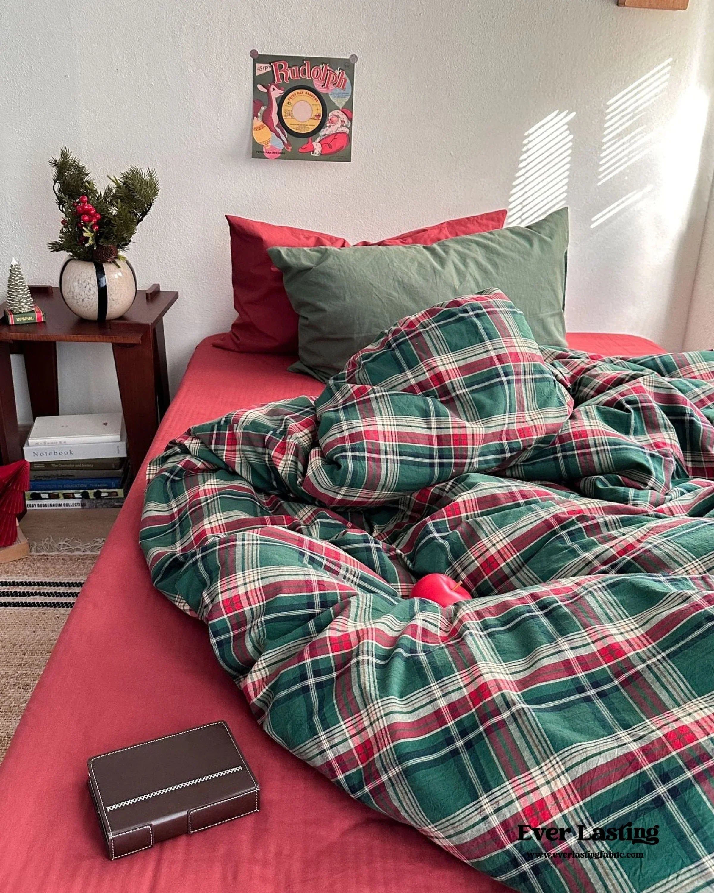 Vintage Plaid Bedding Set / Red & Green Ever Lasting