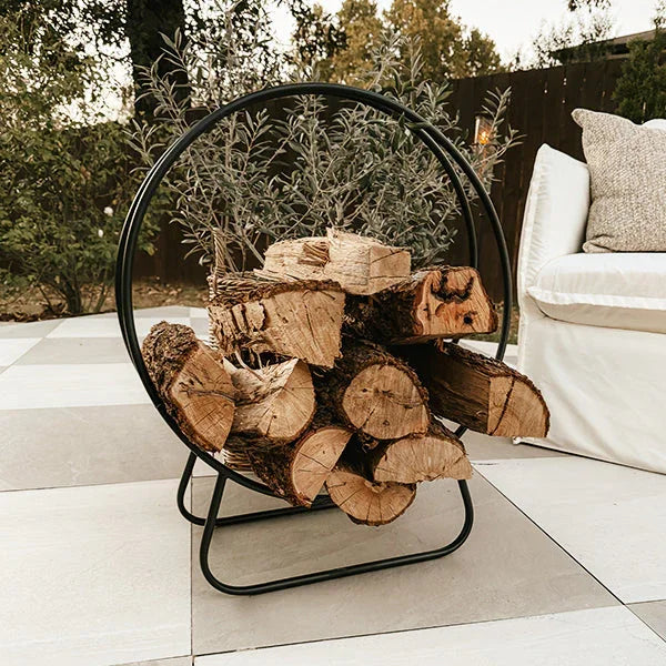 Black Iron Loop Fireplace Log Holder Decor Steals