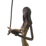 West African Figurine of Girl holding an Umbrella and Reading a Book | House Of Avana