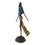 Lady Draped in Blue and Yellow | Hand-Cast Bronze | House of Avana