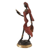 Woman in Red Reading a Book | Hand-Cast Bronze Statue | House of Avana