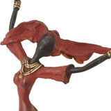 Bronze Sculpture of African Female Dancer in Red | House Of Avana 